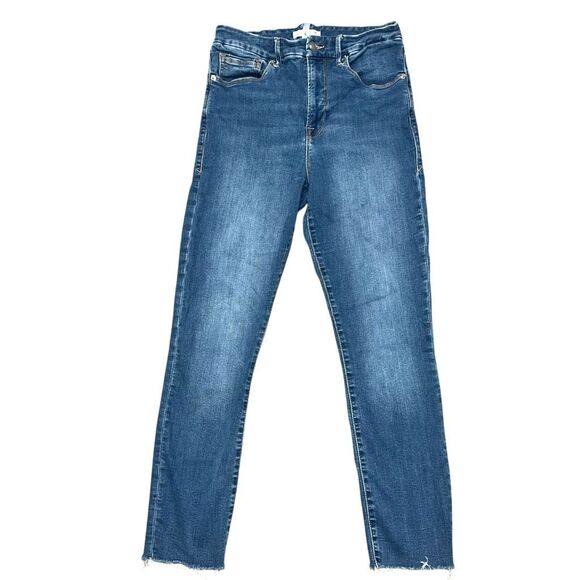 GOOD AMERICAN Medium Wash Good Waist Crop Size 6 - Picture 1 of 6